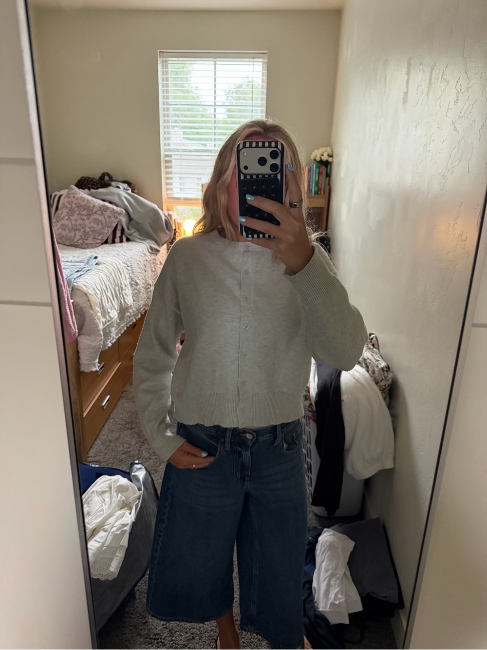 Light Gray Button Cardigan size Large